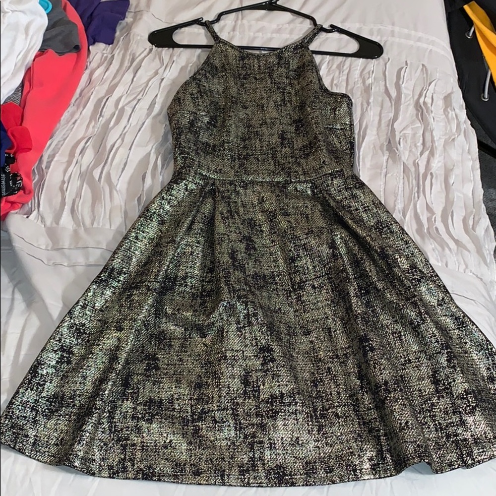 Black and gold party dress